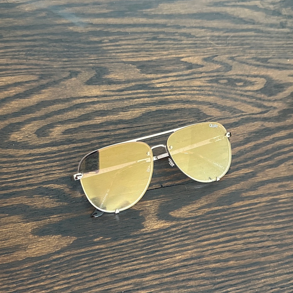 Quay Gold Aviator Sunglasses